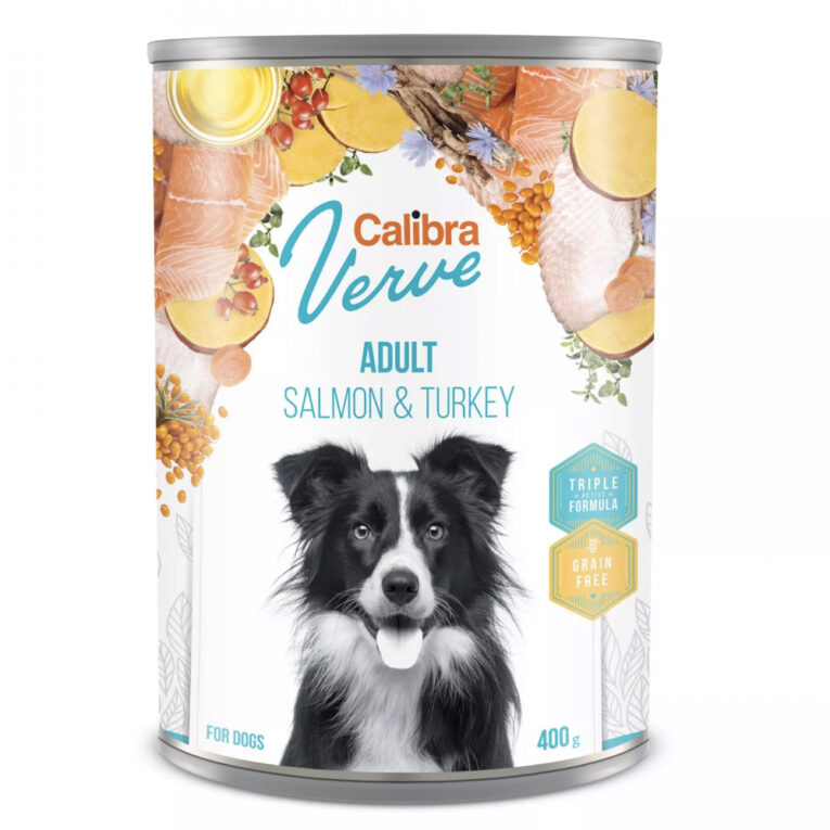 [E013390] Calibra Dog Verve GF can Adult Salmon and Turkey 400g