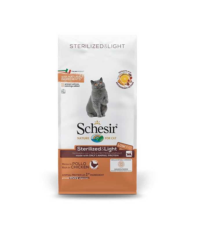 schesir-dry-food-for-adult-cats-with-a-single-protein-source-sterilized-light-rich-in-chicken-10-kg